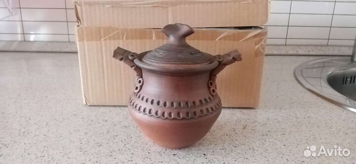 Новый набор керамических горшочков из 3х шт