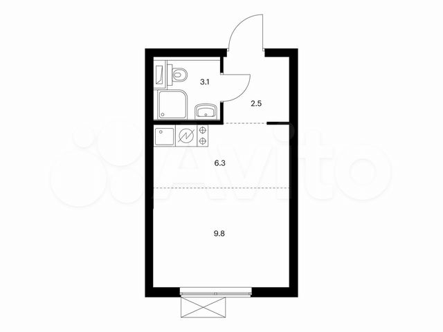 Квартира-студия, 21,7 м², 17/33 эт.