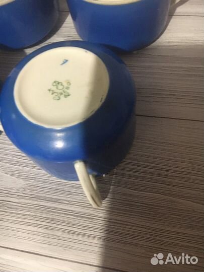 Фарфоровая чашка или чайная пара фабрики Кузяево,С