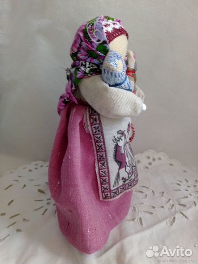 Кукла оберег Мамушка с детками ручная роспись