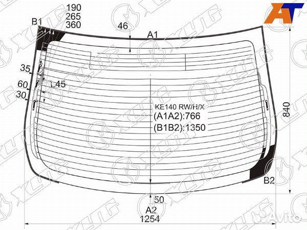 Стекло заднее toyota corolla USA