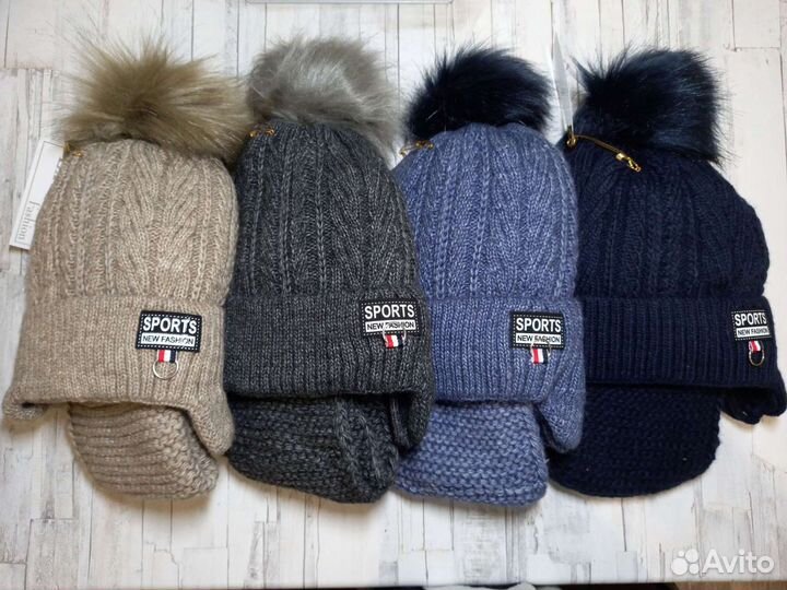 Шапка +снуд для мальчиков зима