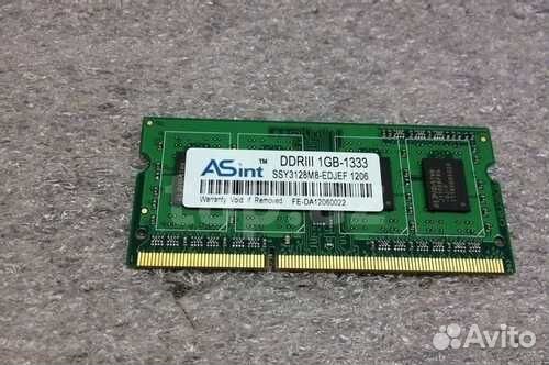 Озу для ноутбука Asint ssy3128m8-edjed DDR3 1 Гб