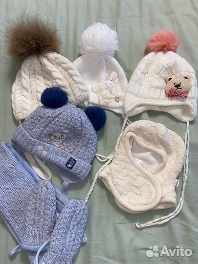 Шапочки на девочку до 1 года next, reima