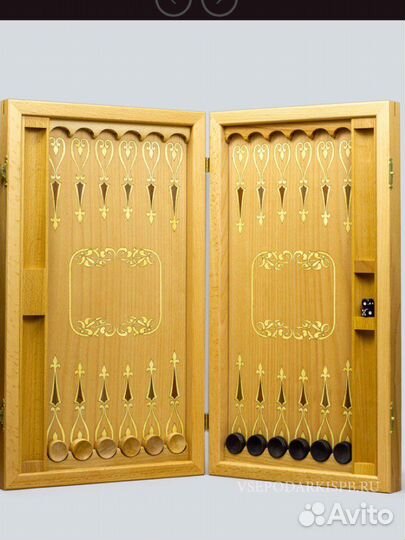 Нарды резные из натурального дерева «Россия» 2в1