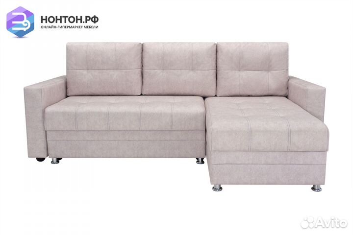 Диван угловой тик-так Гамбург светло-серый