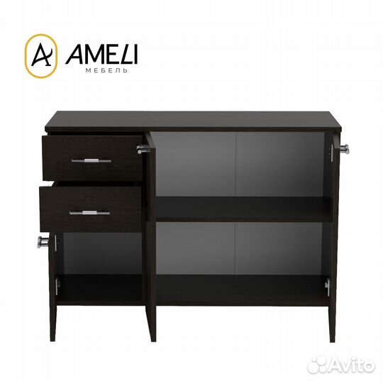 Комод с ящиками и полками, бася 120х84 см, Венге