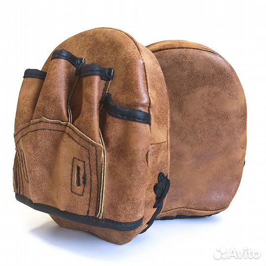 Боксерские лапы (2 шт) Retro Brown Gingpai Boxing