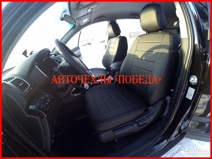 Чехлы Kia Sorento из экокожи чёрные Классика