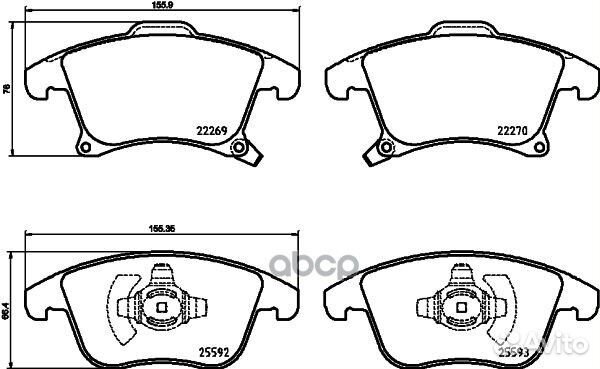 Колодки торм.пер. ford Mondeo V 14- P24173 Brembo