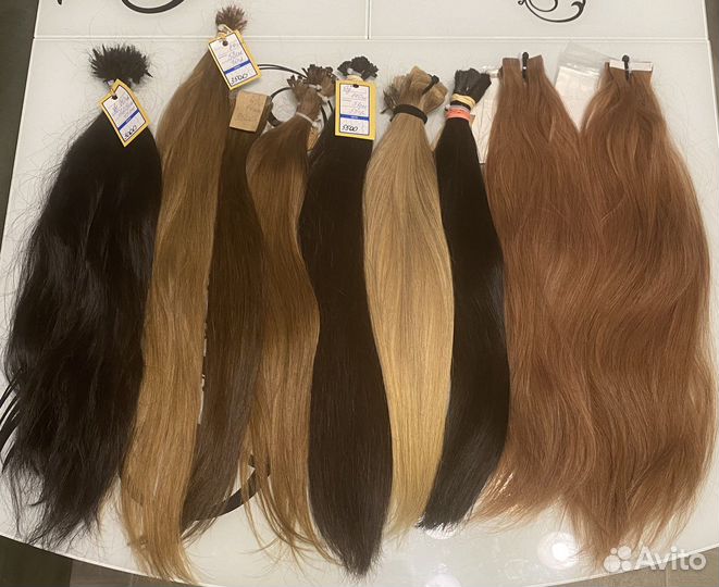 Волосы для наращивания на лентах капсулах