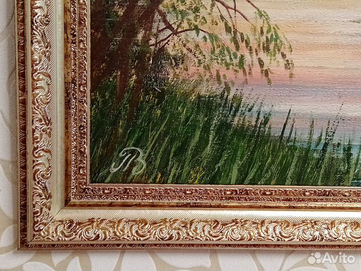 Картина пейзаж масло, в раме В.Петряшев