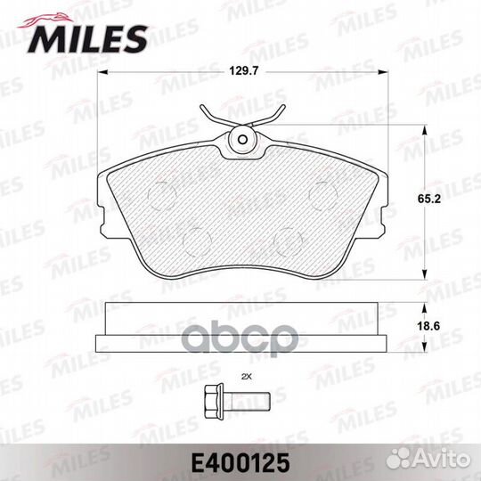 Колодки тормозные дисковые перед E400125 Miles