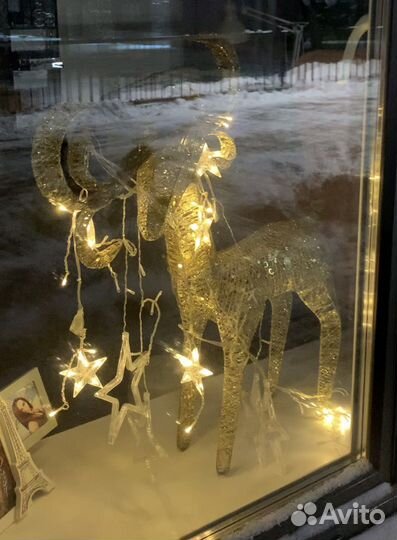 Новогоднее украшение гирлянда олень