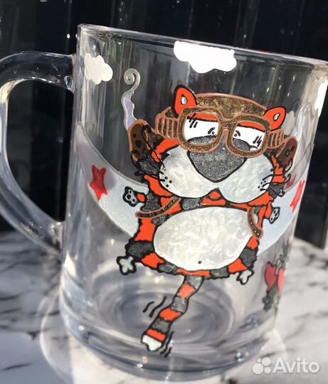 Кружка ручной росписи тигр