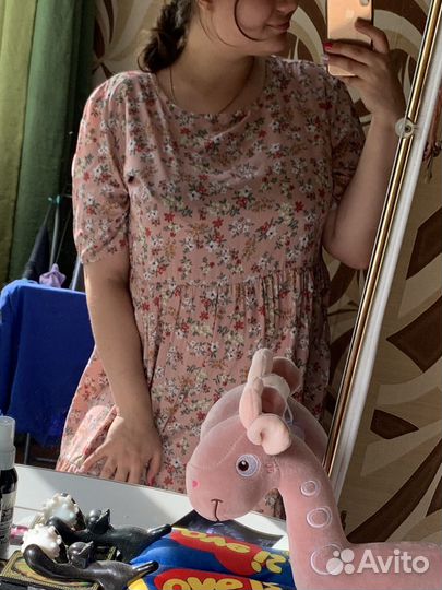 Платье на лето розовое 50 52 54 для беременных