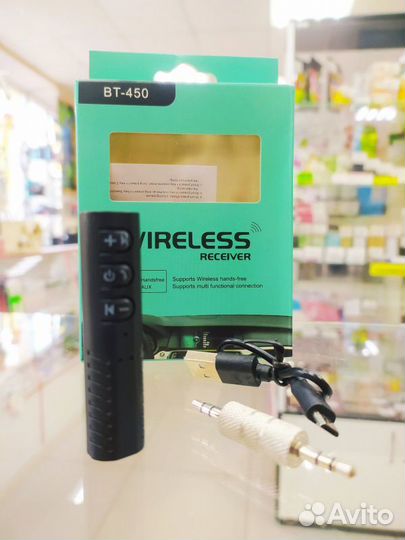 Bluetooth аудио-ресивер (AUX) BT-450, чёрный