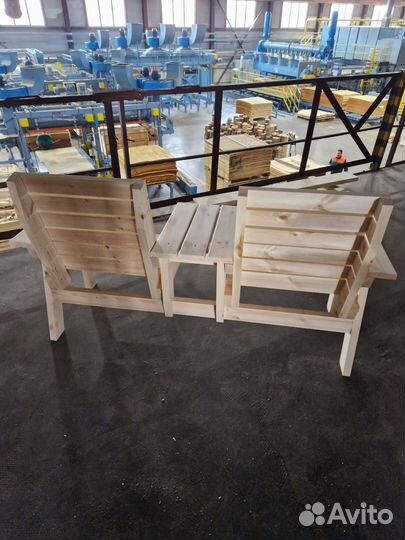 Скамейка со столиком садовая деревянная