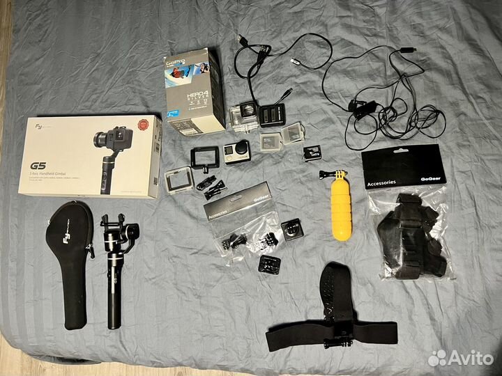 Камера GoPro Hero 4 + стабилизатор + аксессуары