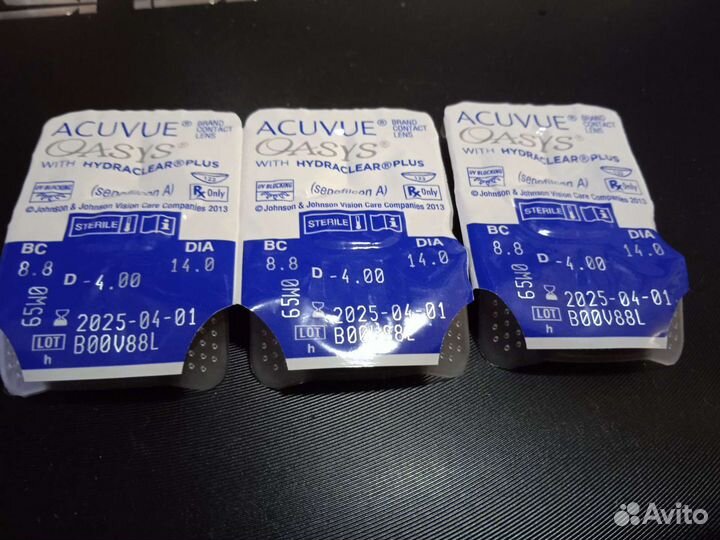 Продам линзы acuvue акувью oasys двухнедельные и р