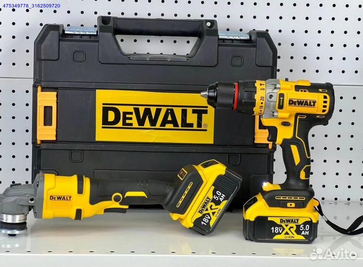 Набор dewalt 2В1 ушм+Шуруповерт с двумя АКБ новый