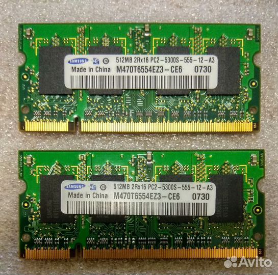 Озу Samsung M470T6554EZ3-CE6, DDR2, 512Mb, 667 мгц