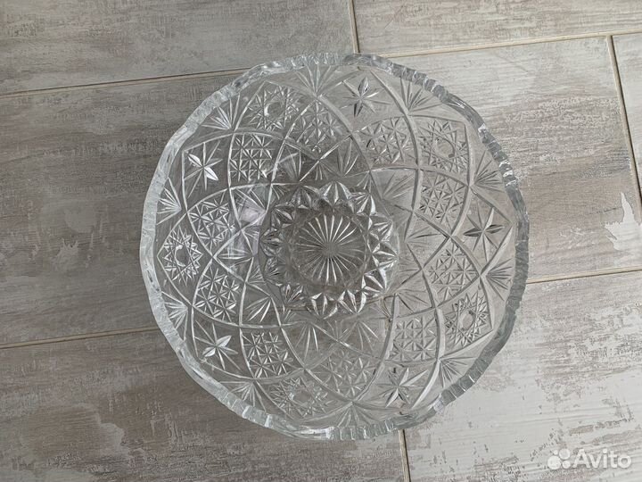 Хрустальная ваза салатница СССР 23х10,5
