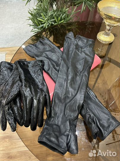 Перчатки женские кожаные новые