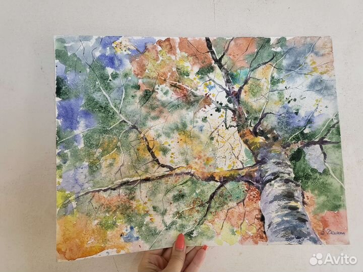Картина акварель осень