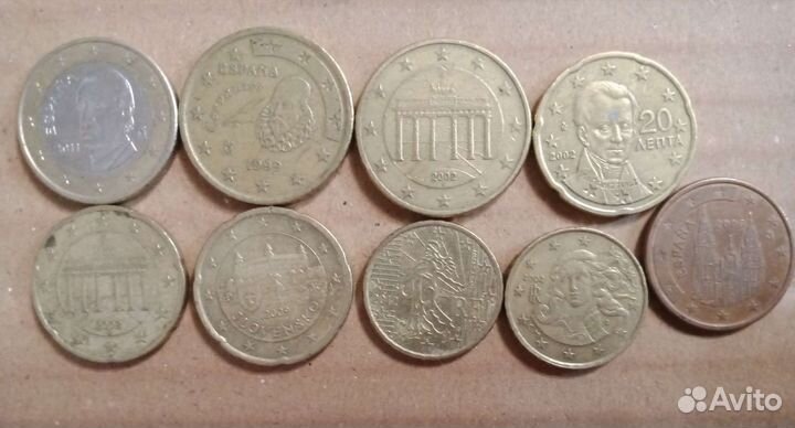 Euro и eurocent коллекция