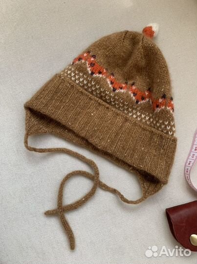 100 Кашемировая шапочка ручной работы