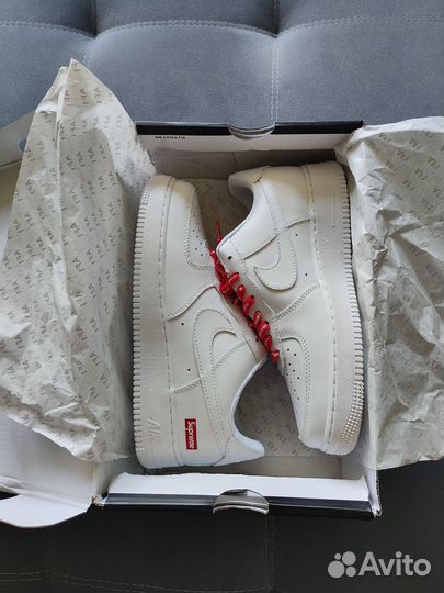 Nike Air Force 1 x supreme white оригинал