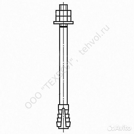 М 16х600 Болт фундаментный тип 6.1 с коническим ко