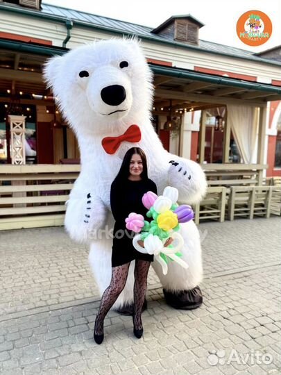 Белый мишка на день рождения, Мишка на праздник