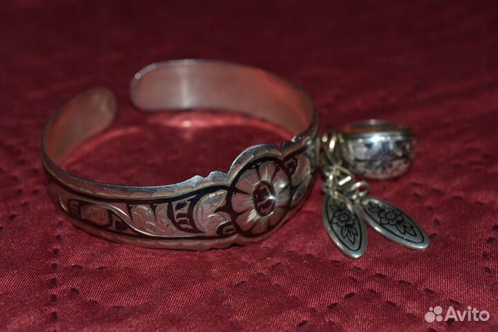 Комплект серьги, кольцо, браслет