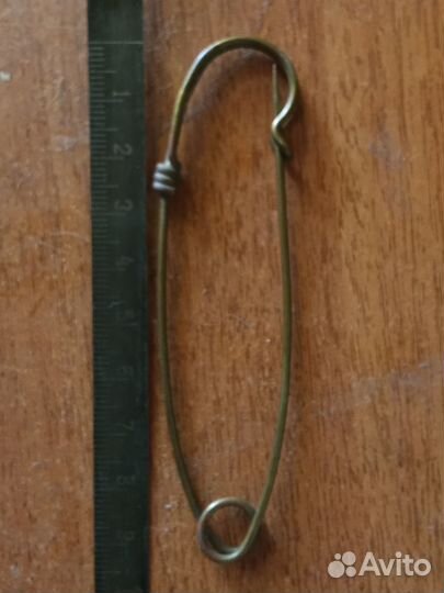 Антикварная 19 век булавка 9 см медный сплав