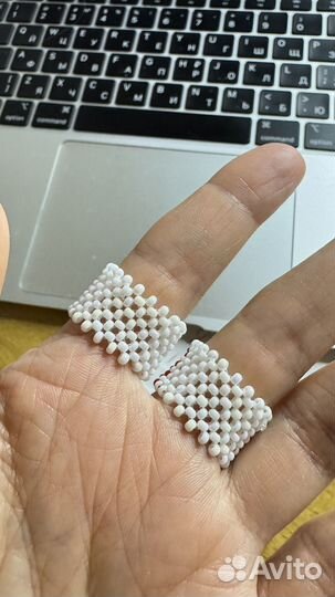 Кольцо из бисера сердце