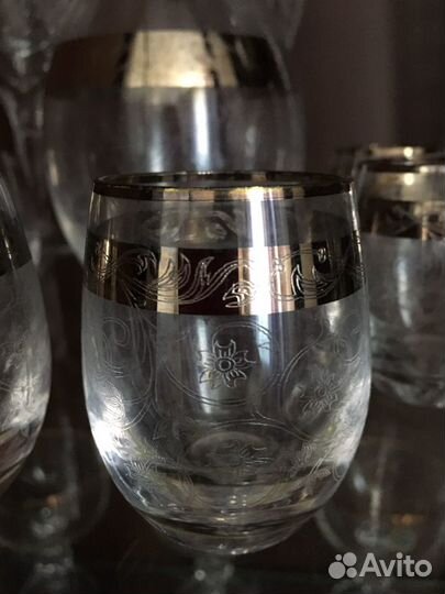 Графин и 6 стопок богемское стекло Чехия
