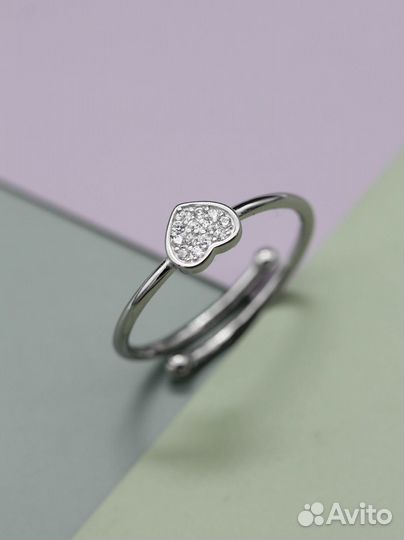 Серебряное кольцо Сердце
