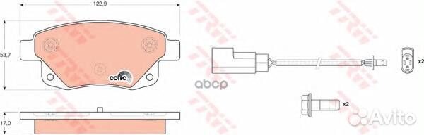 Колодки тормозные дисковые зад GDB1725 TRW