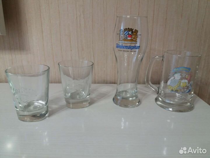 Пивная кружка, стаканы для виски