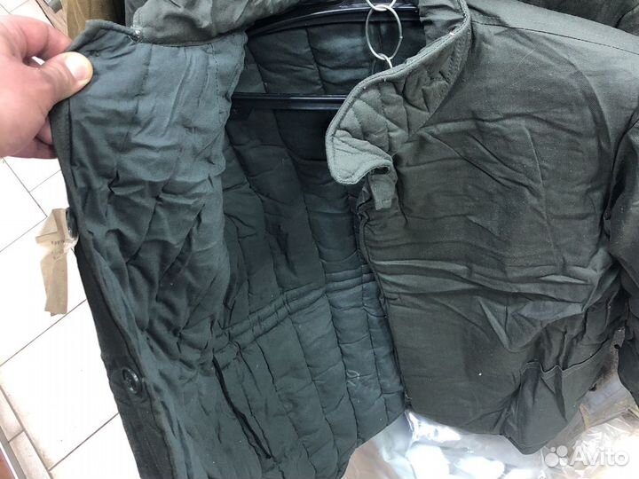 Ватник СССР оливкового цвета с воротником