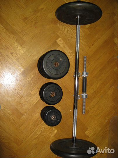 Штанга гантели обрезиненные диски 25мм