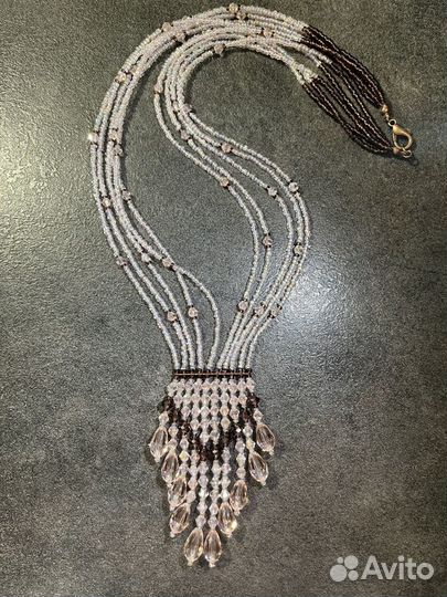 Бусы ожерелье из бисера стеклянных бусин