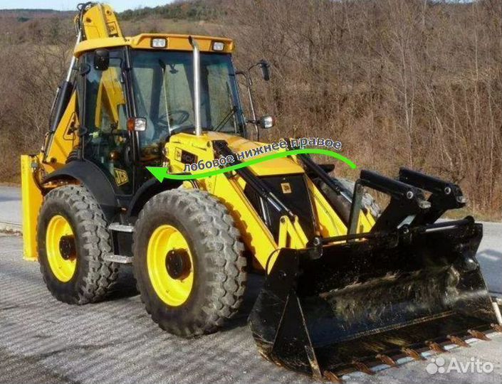 Стекло лобовое нижнее правое на JCB 3cx-4cх 2003