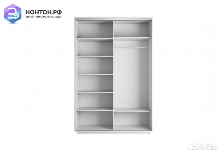 Шкаф-купе Нонтон 2-дверный белый снег / орхидея бе