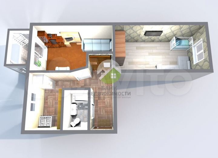 2-к. квартира, 42,3 м², 3/5 эт.