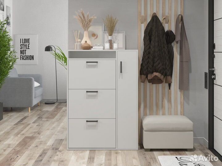 Обувница в прихожую белая