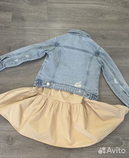 Куртка джинсовка и платье для девочки 104-110