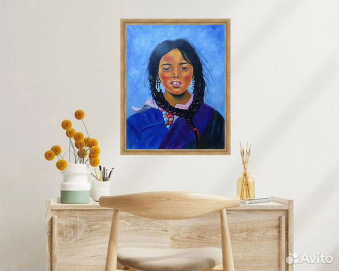 Картина маслом на холсте портрет девочки